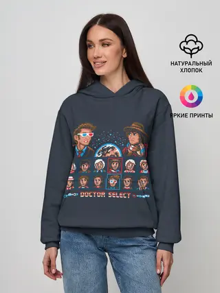 Женское худи / Доктор Кто 8 бит