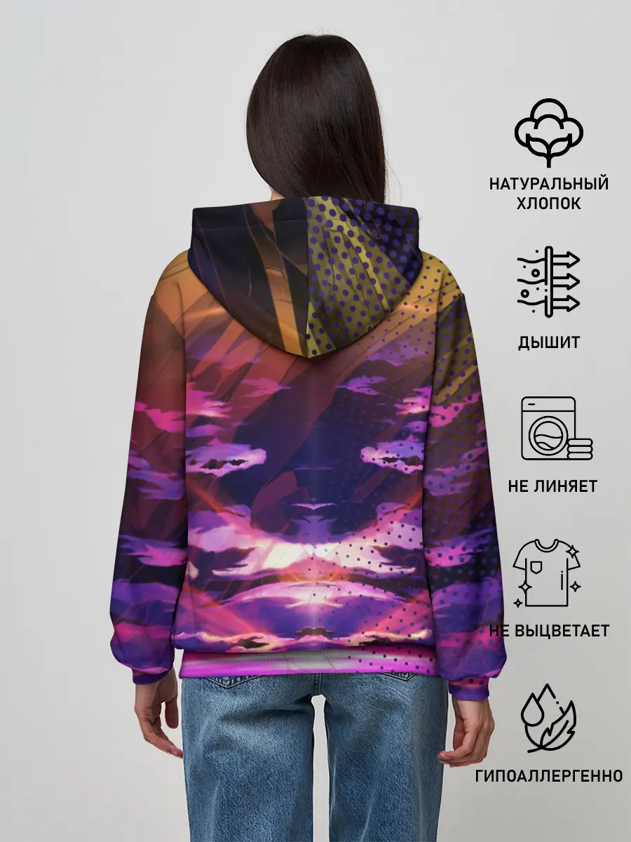 Женское худи / Закат. Облака