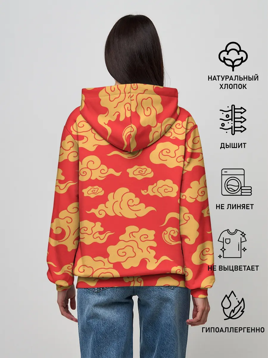 Женское худи / Западный узор облаков