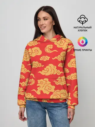 Женское худи / Западный узор облаков