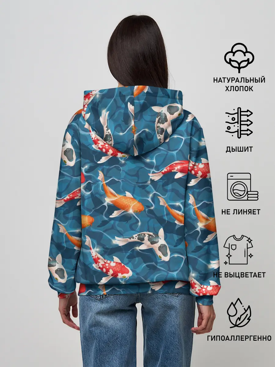 Женское худи / Японские карпы
