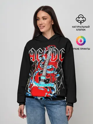 Женское худи / AC/DC гитара