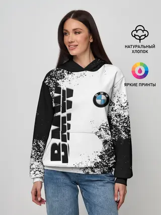Женское худи / BMW | БМВ РАЗРЕЗАННОЕ ЛОГО