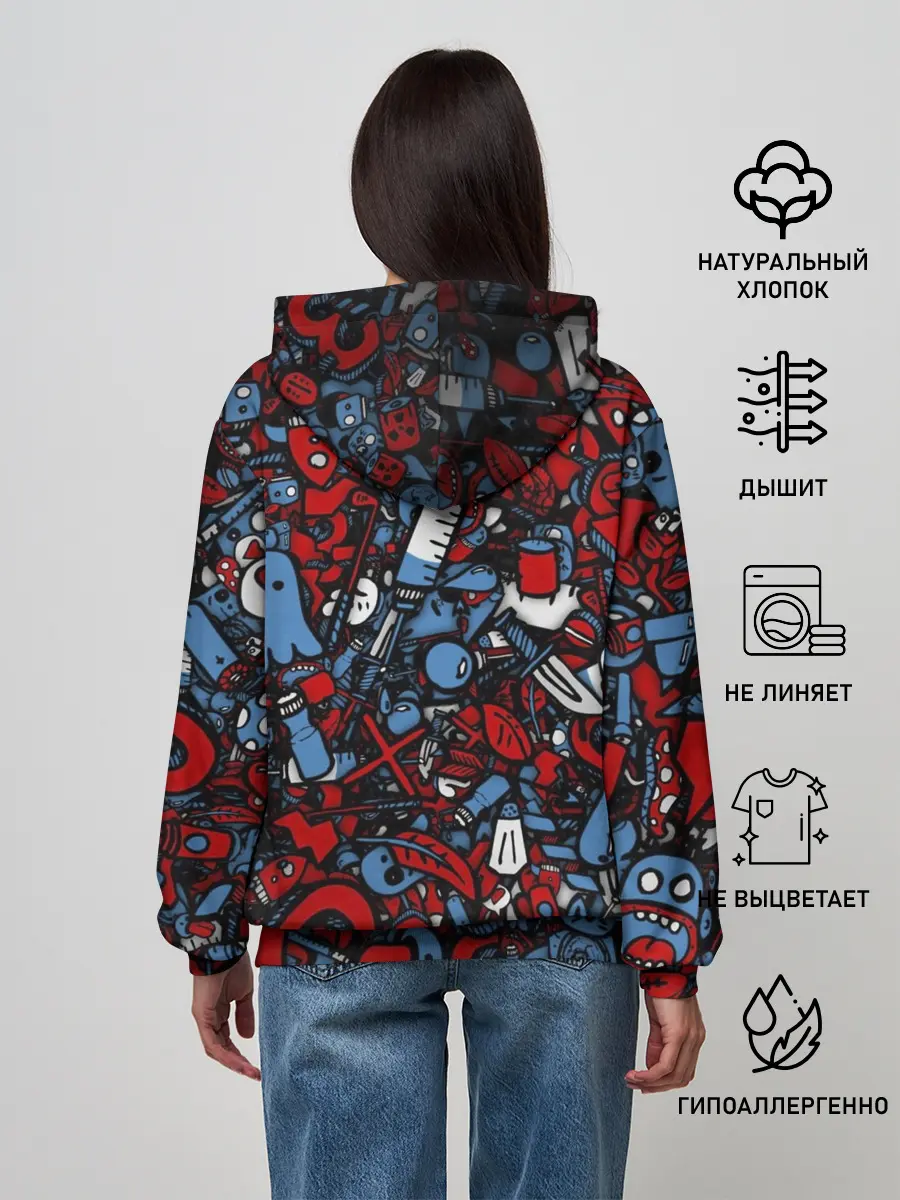 Женское худи / RedBlue stikers