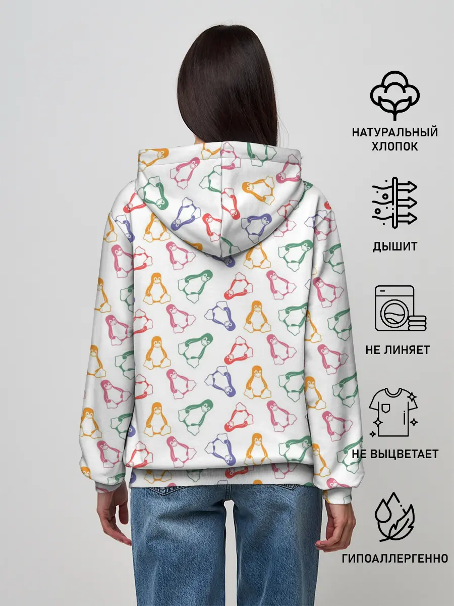 Женское худи / Linux Ядро Пингвин