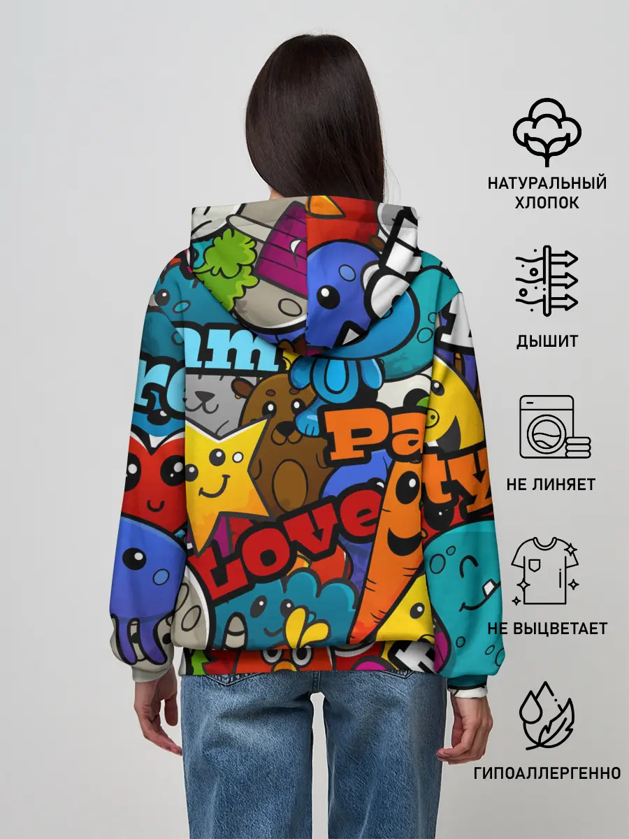 Женское худи / LOVE | PEACE | PARTY