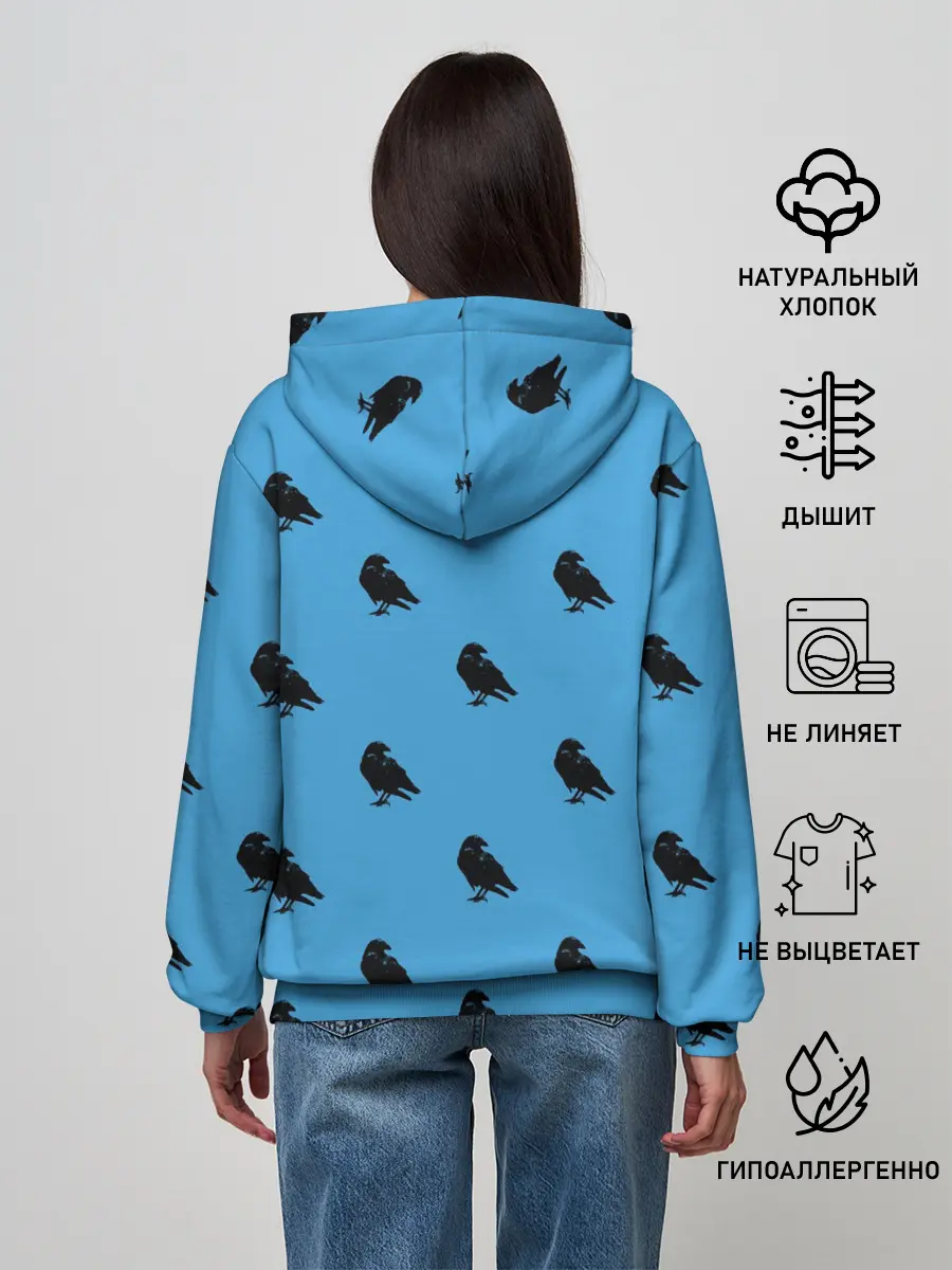 Женское худи / Вороны паттерн