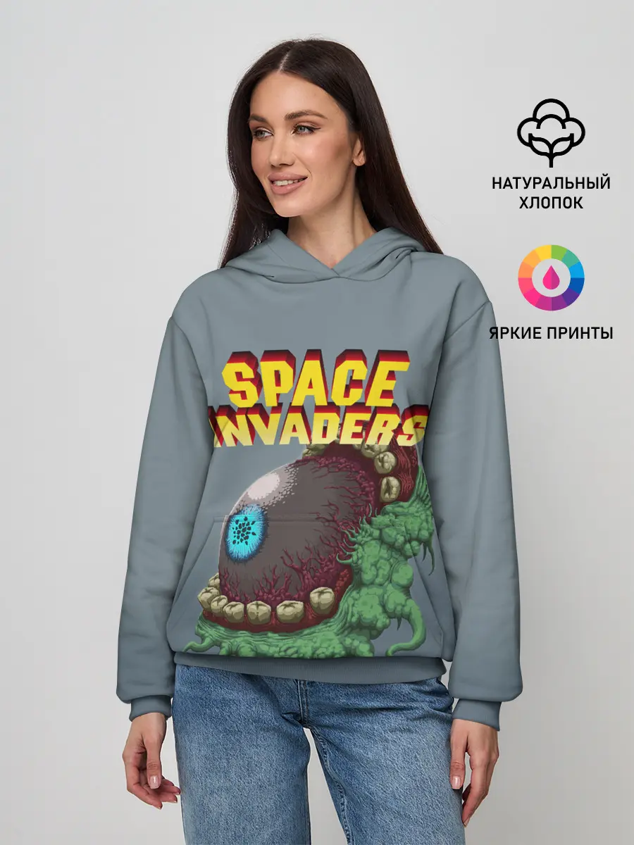 Женское худи / Boss | Space Invaders | Old game