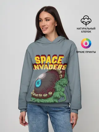 Женское худи / Boss | Space Invaders | Old game