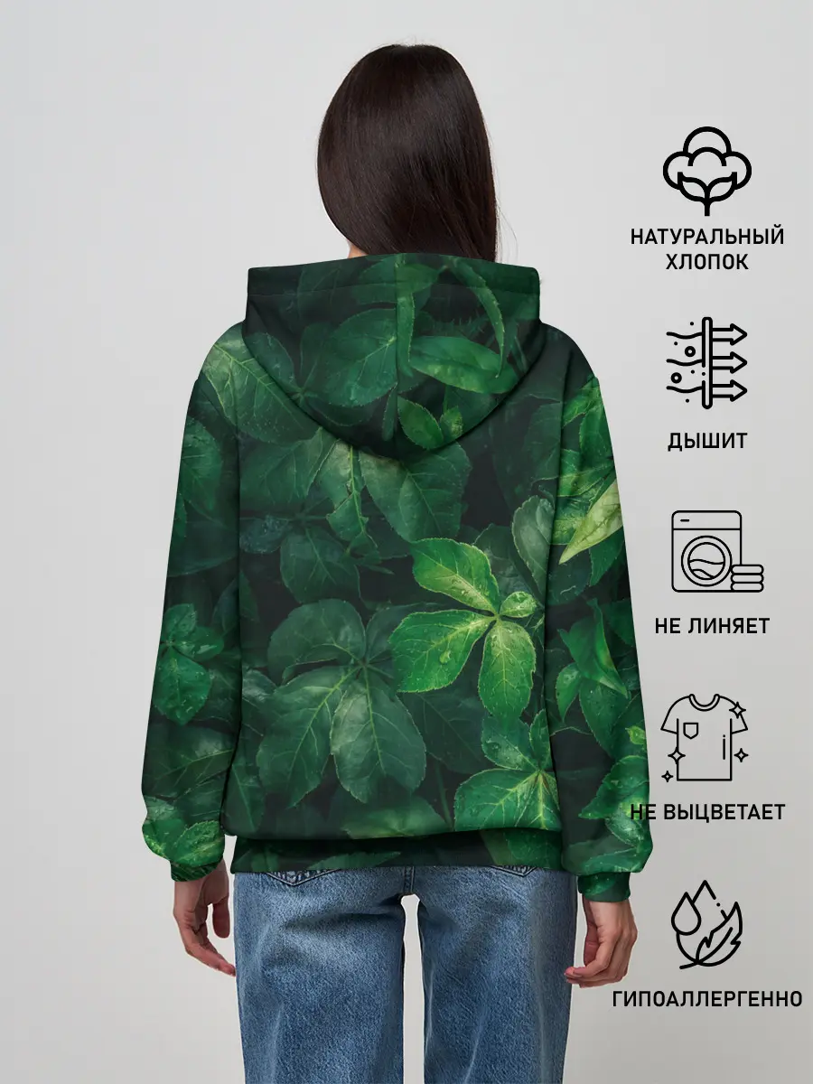 Женское худи / Тропическая листва | Тропики