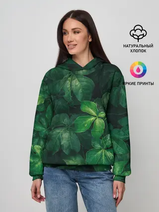 Женское худи / Тропическая листва | Тропики