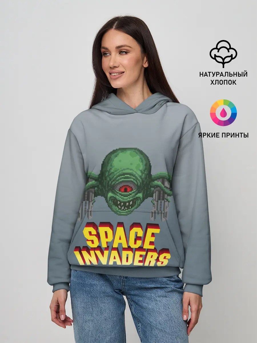 Женское худи / Space Invaders | Old game