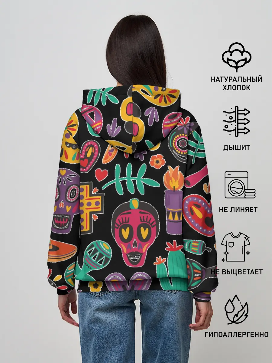 Женское худи / Весёлый и бодрый Хэллоуин