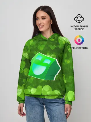 Женское худи / Geometry Dash | Green Love
