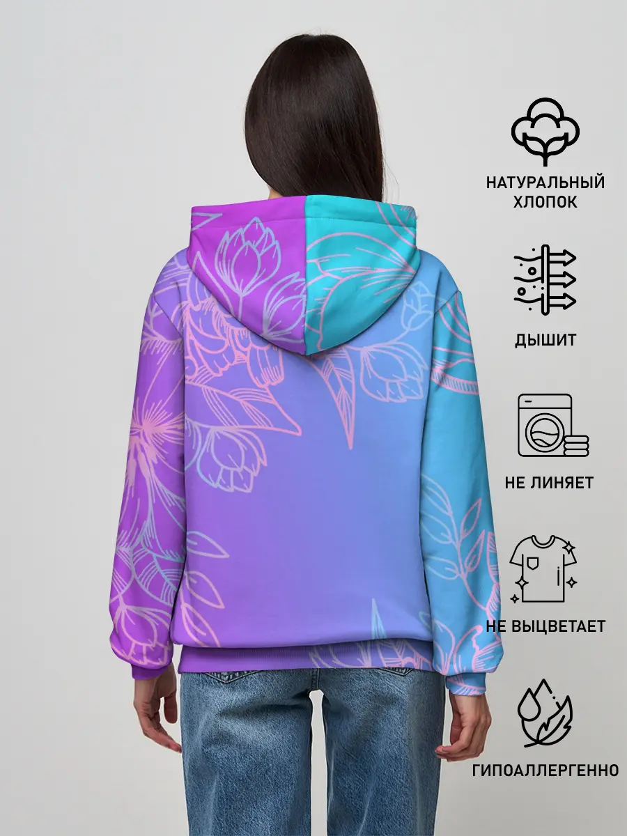 Женское худи / Цветочный Градиент