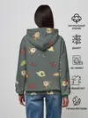 Женское худи / Морские рыбки на зеленом фоне