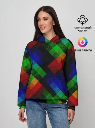 Женское худи / Разноцветный мраморный узор