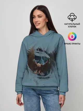 Женское худи / ОРЕЛ СКВОЗЬ ТКАНЬ