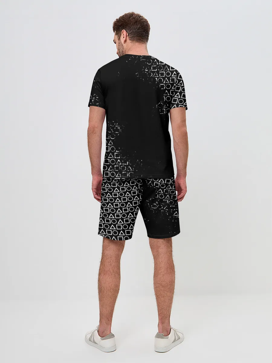 Мужской костюм с шортами / ИГРА В КАЛЬМАРА ТРЕУГОЛЬНИК | SQUID GAME