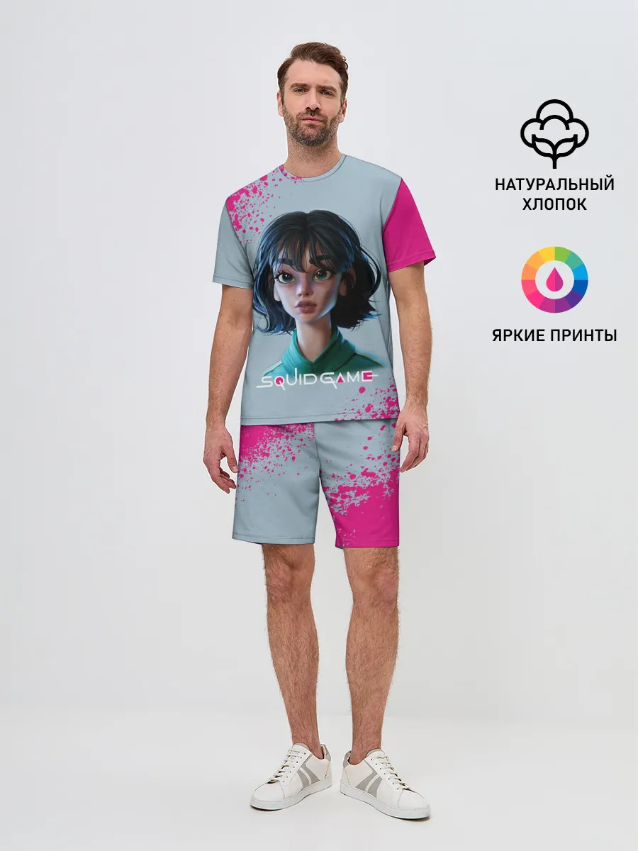 Мужской костюм с шортами / 067 | Розовые брызги