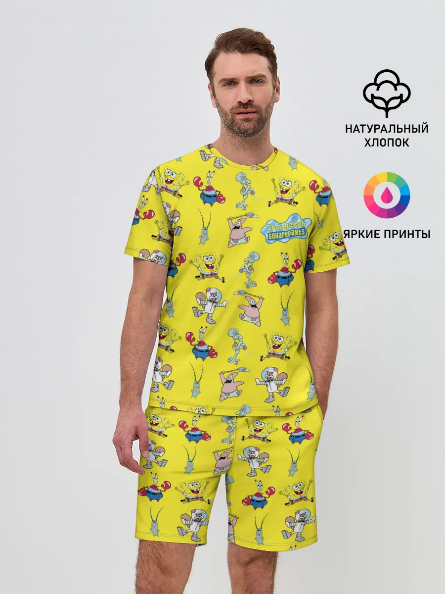 Мужской костюм с шортами / SpongeBob pattern