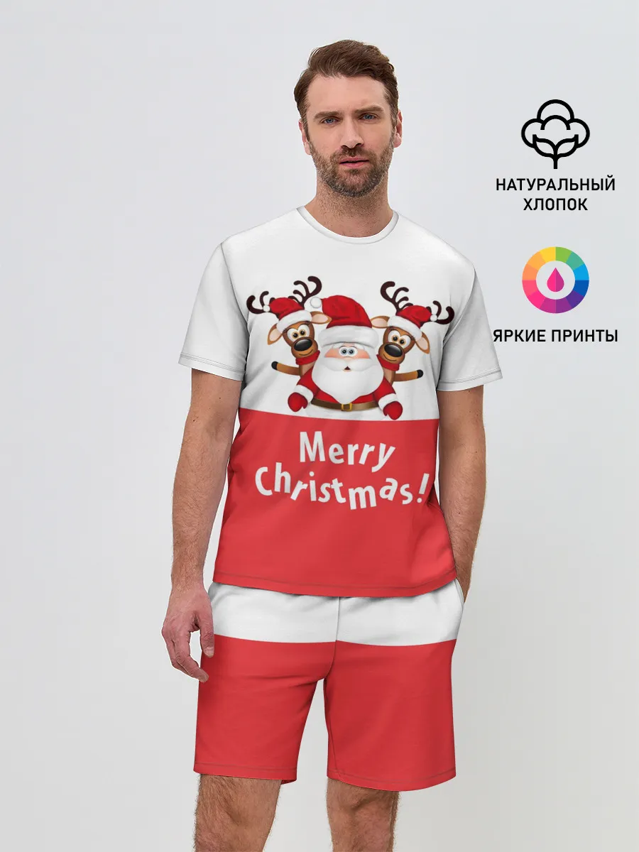 Мужской костюм с шортами / Санта с 2 Оленями