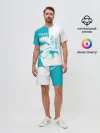 Мужской костюм с шортами / Годжо Сатору бирюзовый Магическая битва