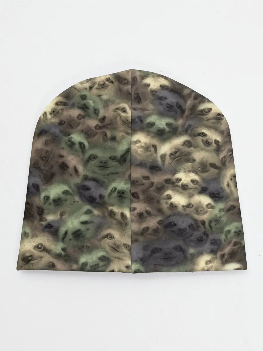 Детская шапка / Камуфляж с ленивцами