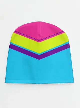 Детская шапка / Цветные треугольники_голубой