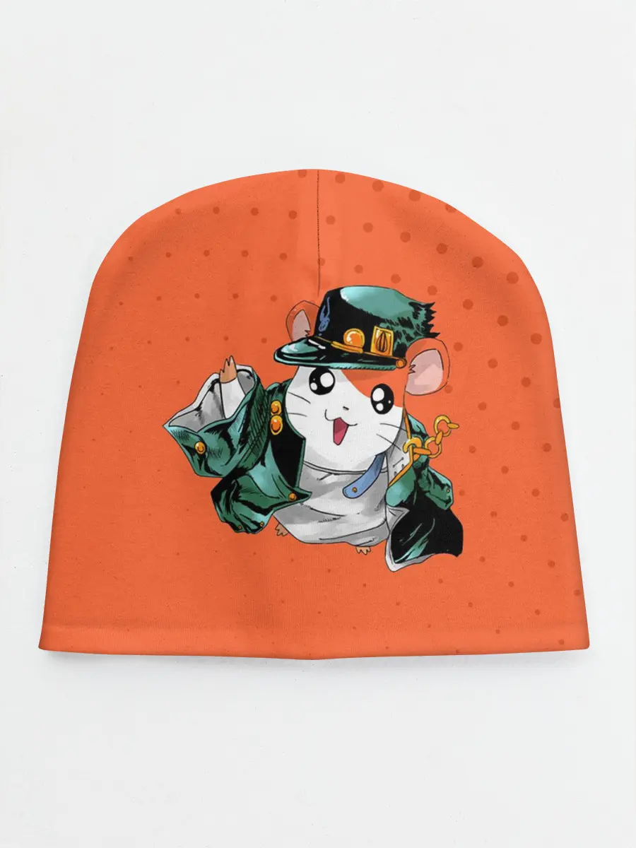 Детская шапка / Джоджо хомяк на оранжевом