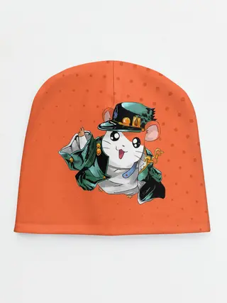 Детская шапка / Джоджо хомяк на оранжевом