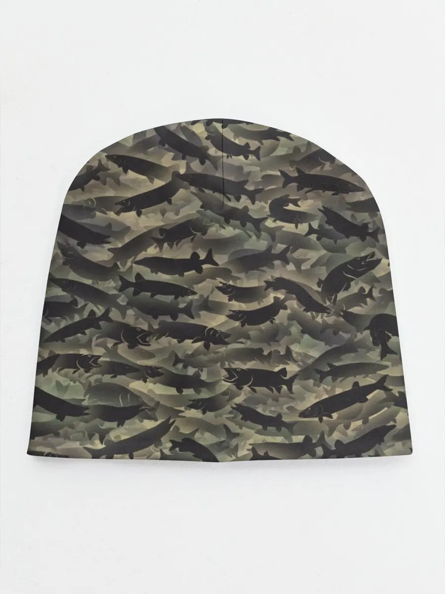 Детская шапка / Камуфляж с щуками