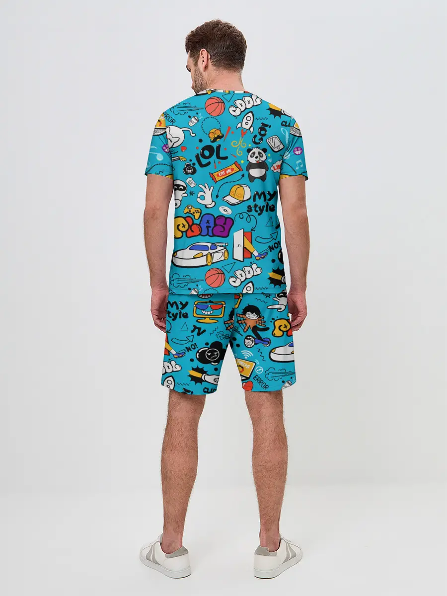 Мужской костюм с шортами / Детское граффити