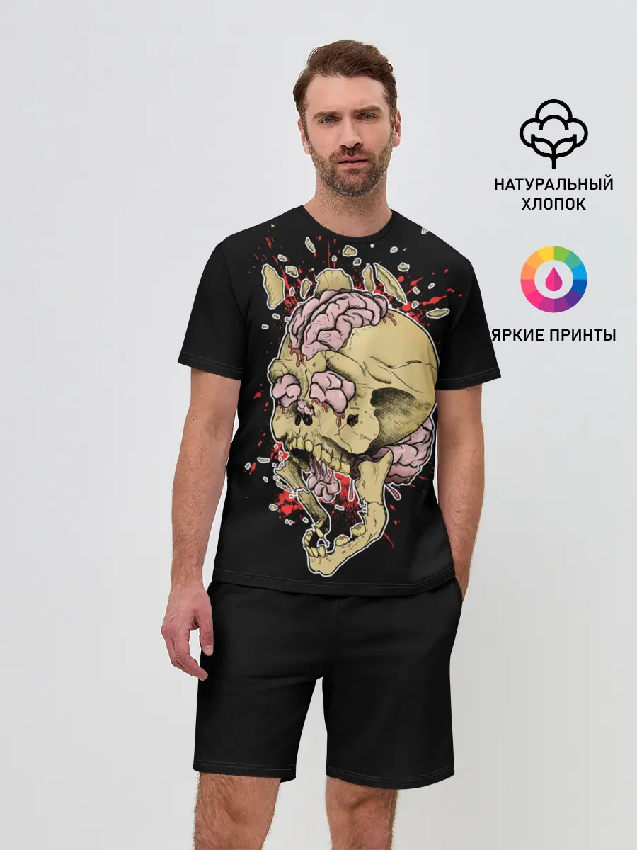 Мужской костюм с шортами / Череп