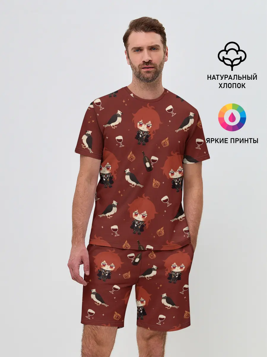 Мужской костюм с шортами / Genshin Impact