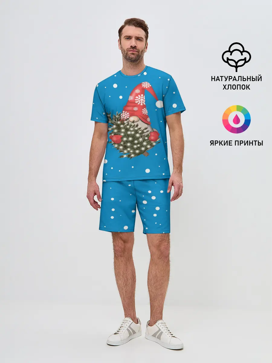 Мужской костюм с шортами / Новогодний гном