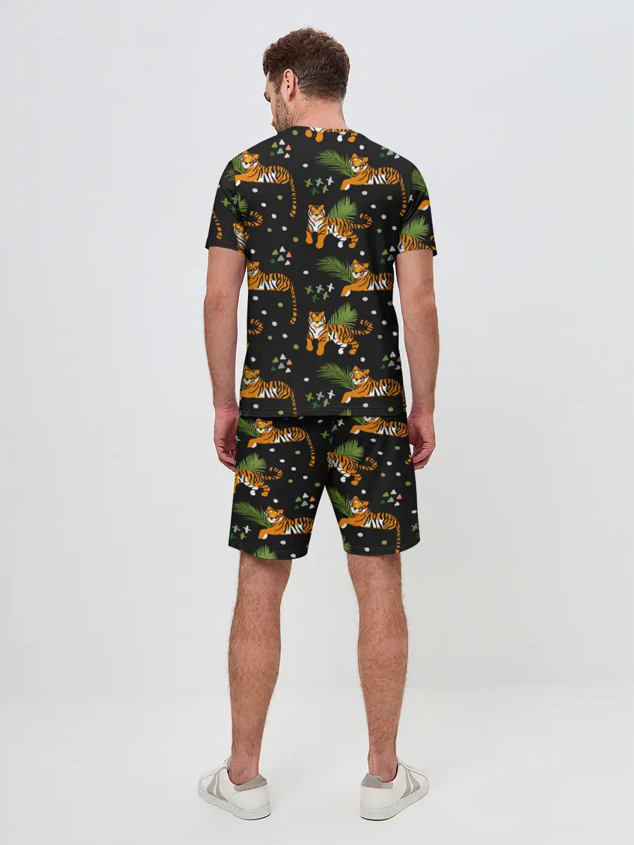 Мужской костюм с шортами / Tigers | Тигровый Паттерн