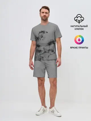 Мужской костюм с шортами / кони