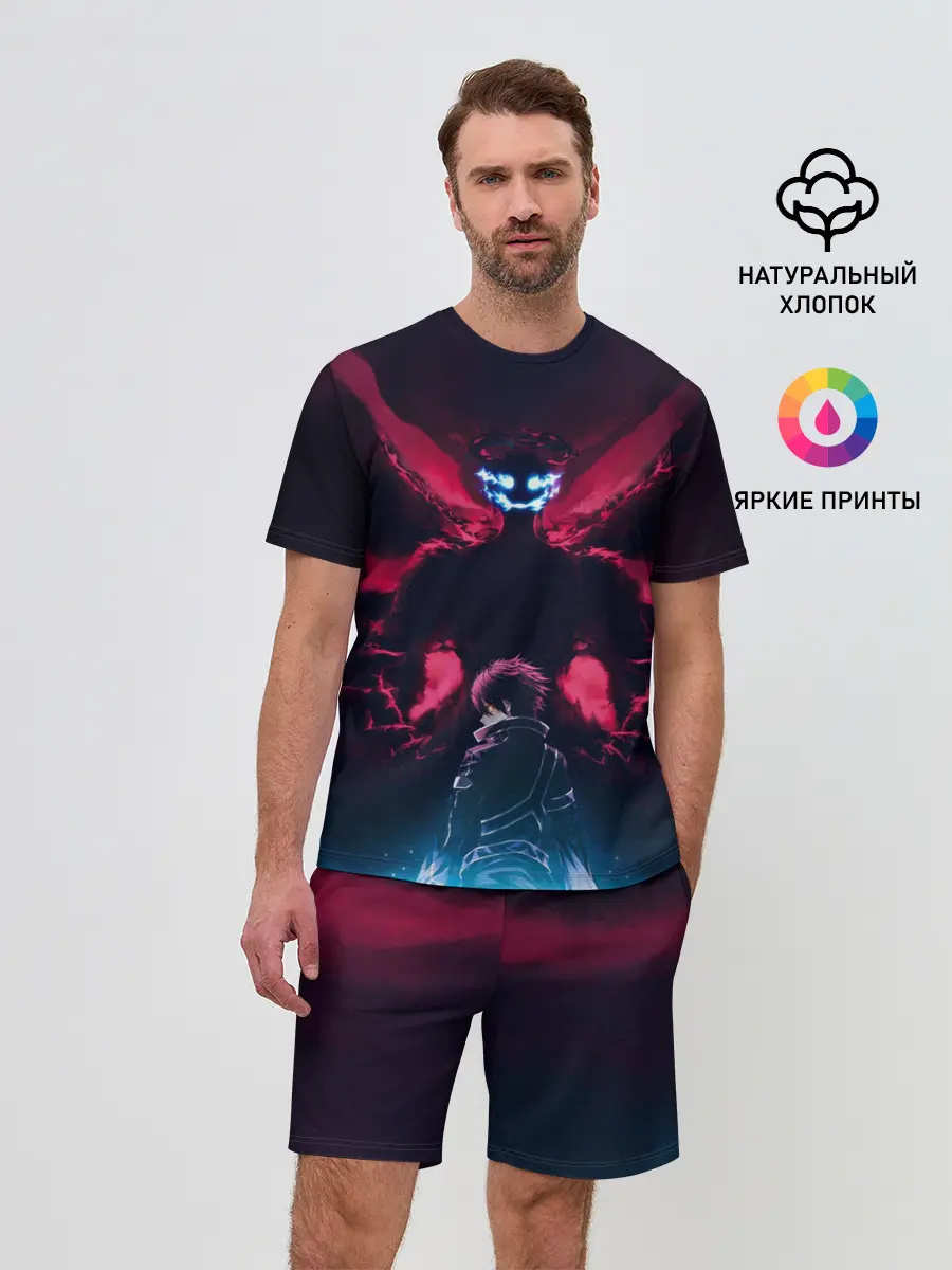 Мужской костюм с шортами / Kirito спиной