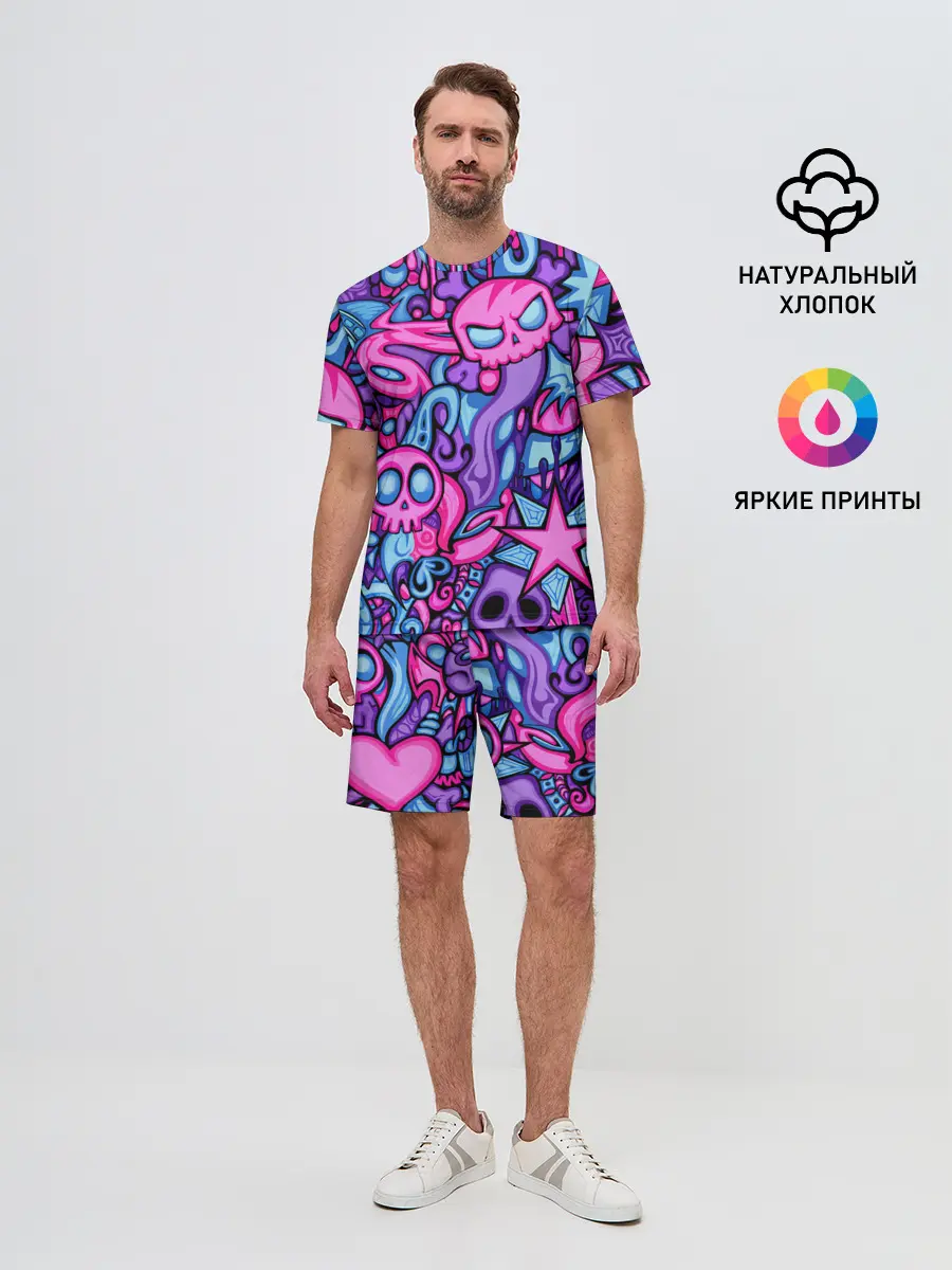 Мужской костюм с шортами / Граффити монстры