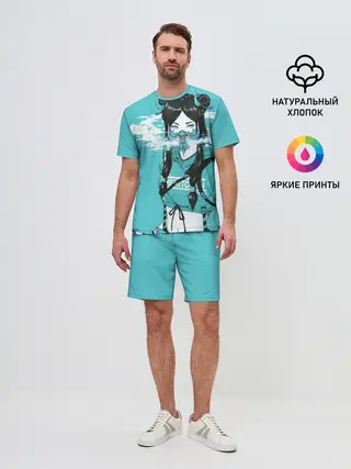 Мужской костюм с шортами / Самурай