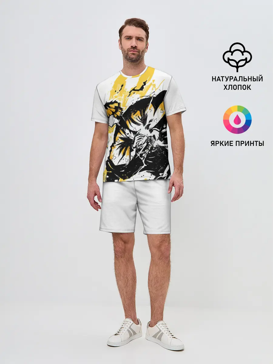 Мужской костюм с шортами / Zenitsu Зеницу Клинок
