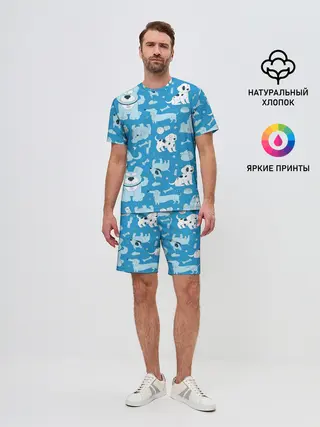 Мужской костюм с шортами / Собачки