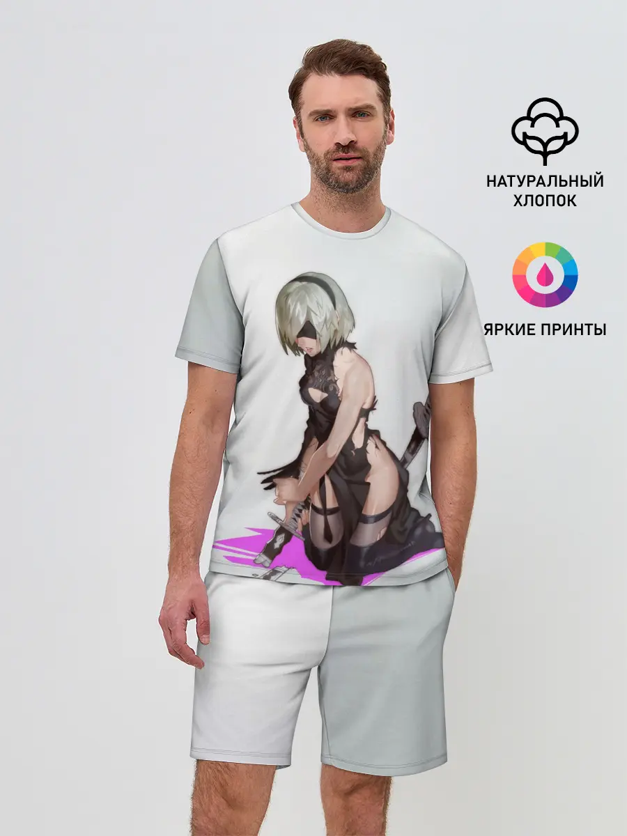 Мужской костюм с шортами / NIER AUTOMATA / 2B