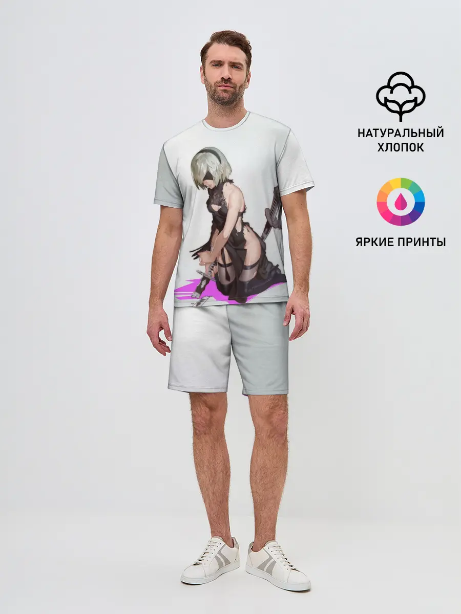 Мужской костюм с шортами / NIER AUTOMATA / 2B