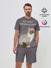 Мужской костюм с шортами / Грустный кот