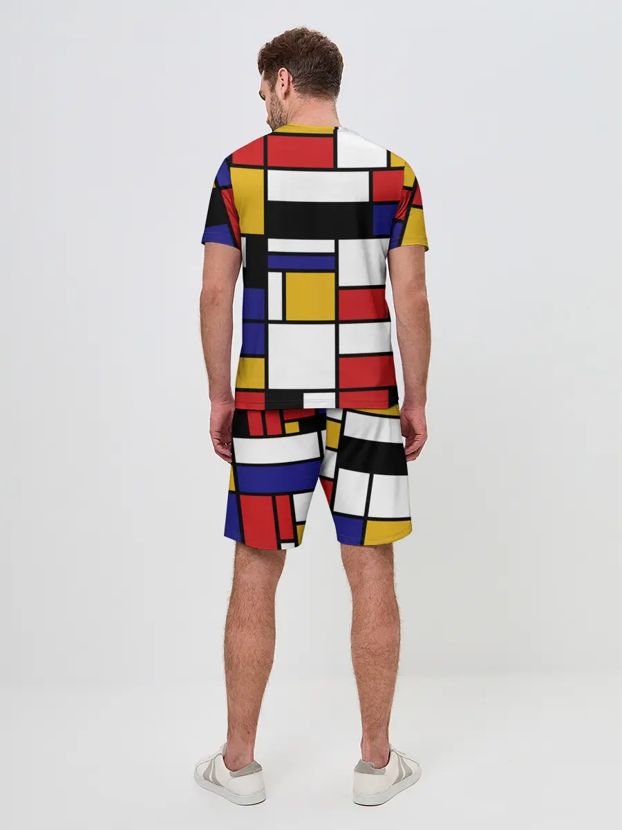 Мужской костюм с шортами / Color blocking