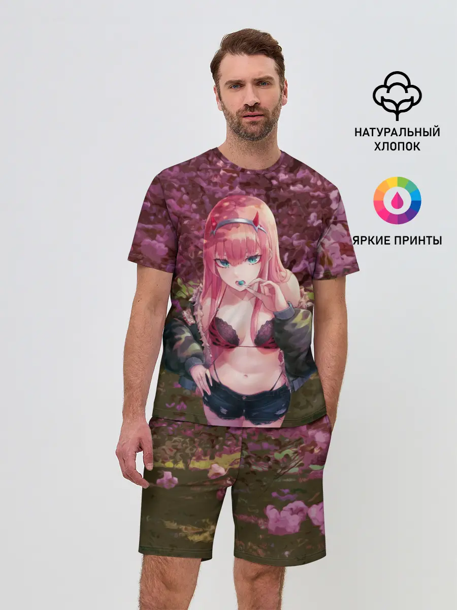 Мужской костюм с шортами / Zero Two Сад сакуры