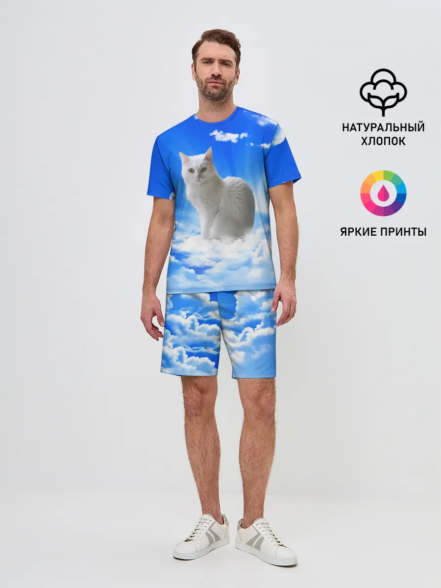 Мужской костюм с шортами / Кот в облаках