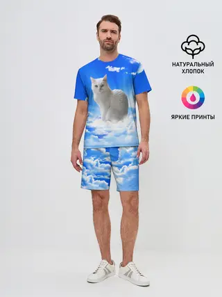 Мужской костюм с шортами / Кот в облаках